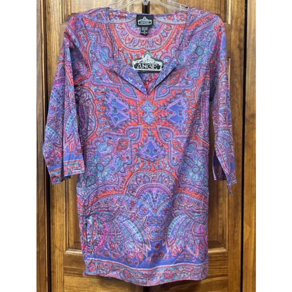 Angie Size Small 100% Cotton Hippie/Boho Blouse